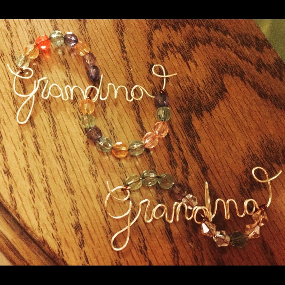 Custom Birthstone Wire Grandma Necklace